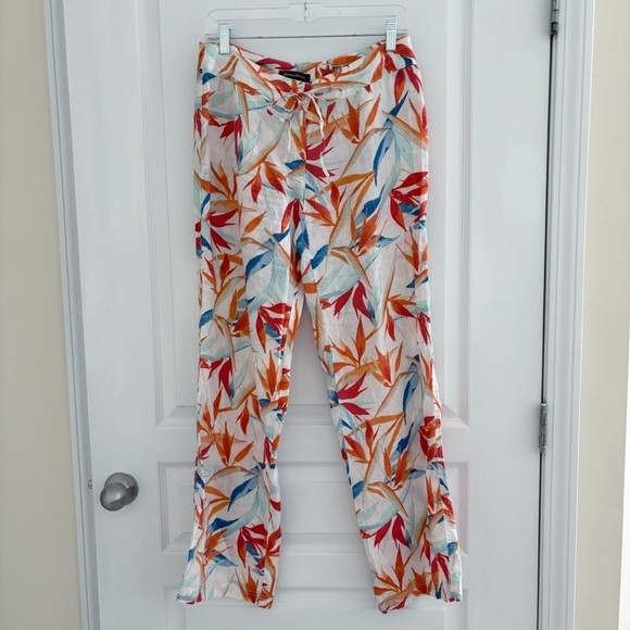 Tommy Bahama Linen Palms Bird of Paradise Pants Sz 4 Drawstring - Picture 8 of 8